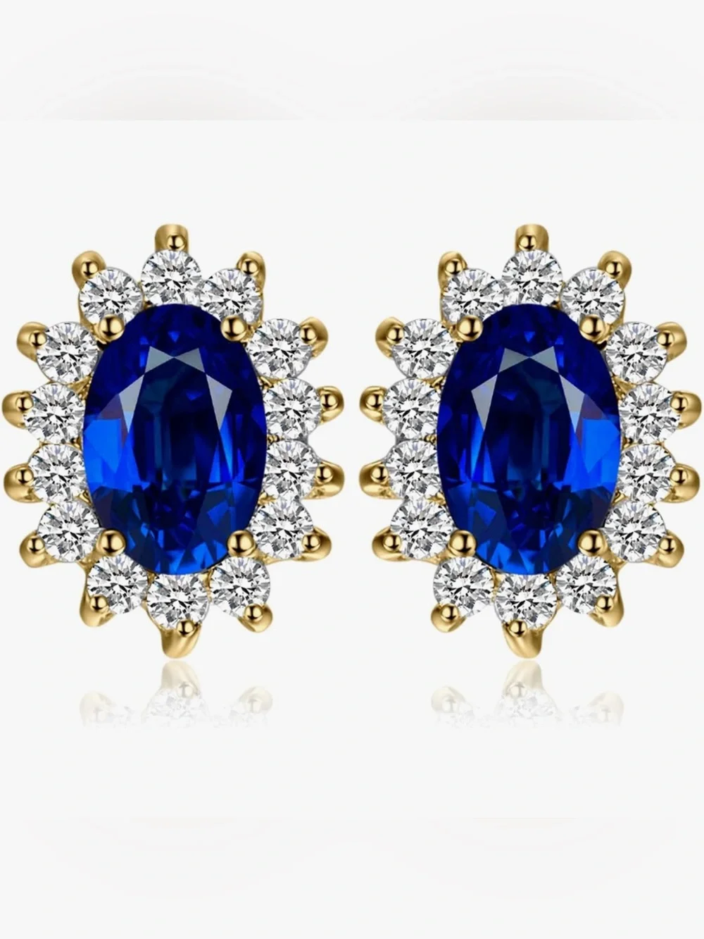 Gorgeous Neiman Marcus 18KT Gold Vermeil sapphire stud earrings